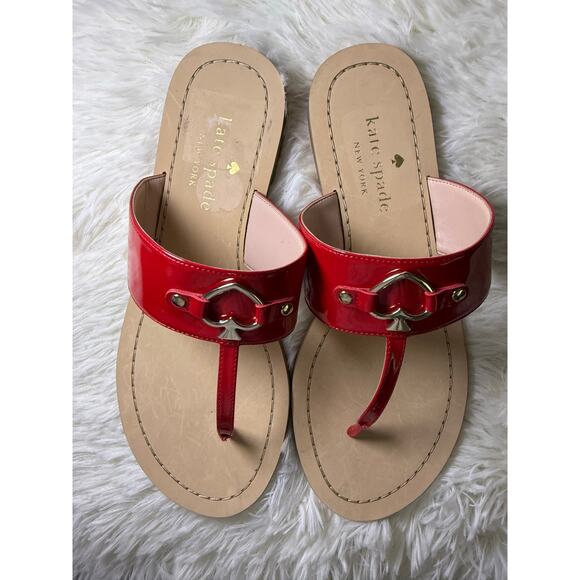 Kate Spade Patent Red Sandals – Size 8 – New - Picture 10 of 12